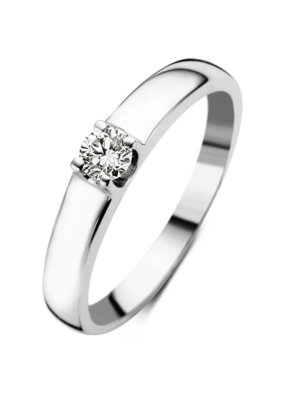 Diamond Point Solitair C|Groeibriljant Ringen<Witgouden solitairring, 0.17 ct diamant, Groeibriljant