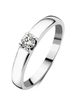 Diamond Point Solitair C|Groeibriljant Ringen<Witgouden solitairring, 0.14 ct diamant, Groeibriljant