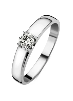 Diamond Point Solitair C|Groeibriljant Ringen<Witgouden solitairring, 0.34 ct diamant, Groeibriljant
