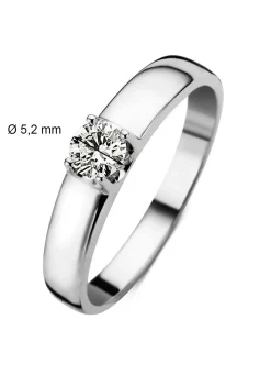 Diamond Point Solitair C|Groeibriljant Ringen<Witgouden solitairring, 0.60 ct diamant, Groeibriljant