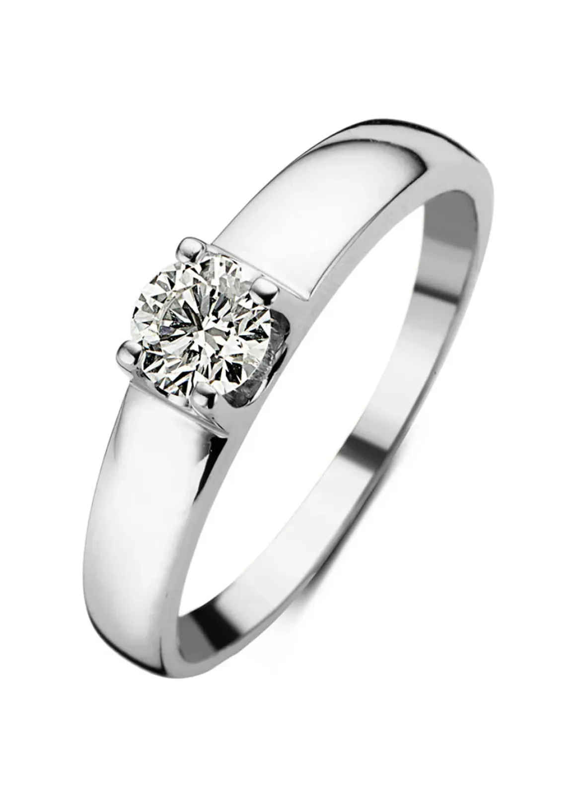Diamond Point Solitair C|Groeibriljant Ringen<Witgouden solitairring, 0.50 ct diamant, Groeibriljant