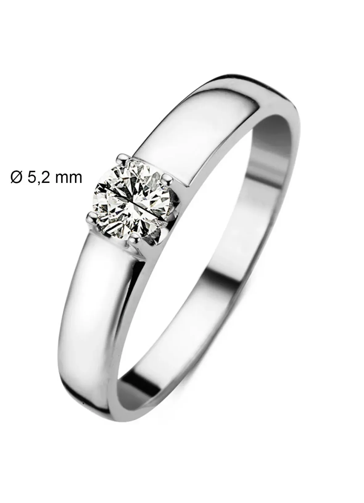 Diamond Point Solitair C|Groeibriljant Ringen<Witgouden solitairring, 0.50 ct diamant, Groeibriljant