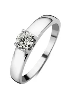 Diamond Point Solitair C|Groeibriljant Ringen<Witgouden solitairring, 0.45 ct diamant, Groeibriljant
