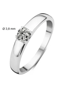 Diamond Point Solitair C|Groeibriljant Ringen<Witgouden solitairring, 0.23 ct diamant, Groeibriljant