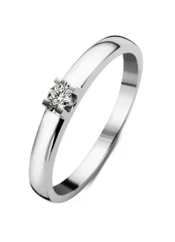 Diamond Point Solitair C|Groeibriljant Ringen<Witgouden solitairring, 0.08 ct diamant, Groeibriljant